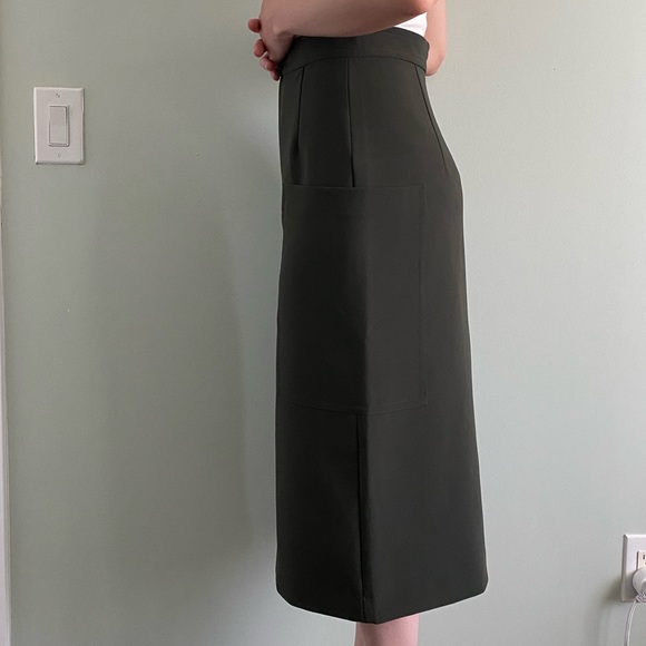 Contemporaine Simons Midi Skirt Dark Green Size 2 - Picture 2 of 13